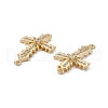 Rack Plating Brass Micro Pave Clear Cubic Zirconia Connector Charms KK-A175-05G-3