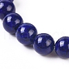 Natural Sesame Jasper Imitation Lapis Lazuli Round Bead Stretch Bracelets BJEW-L593-A08-1-2