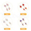 HOBBIESAY 16Pcs 8 Styles Transparent Glass Connector Charms GLAA-HY0001-14-3