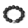 4MM Round Natural Lava Rock Beaded Stretch Rings VM0712-9-1