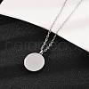 304 Stainless Steel Flat Round Pendant Pet Urn Ashes Necklaces NJEW-S455-01P-3