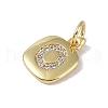 Rack Plating Brass Micro Pave CLear Cubic Zirconia Charms KK-E110-14G-O-2