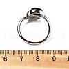 Natural Black Agate & Tiger Eye Finger Rings RJEW-A068-02P-03-5