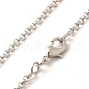 2mm Rack Plating Brass Rolo Chain Necklaces for Women Men MAK-L044-15P-2