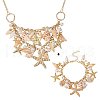 Trendy Shell Charm Bracelets & Bib Necklaces Sets SJEW-PH0001-01-1