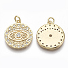 Brass Micro Pave Clear Cubic Zirconia Pendants KK-S356-010G-NF-2
