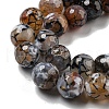 Faceted Natural Fire Crackle Agate Beads Strands G-F447-12mm-N08-4