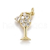 Brass Micro Pave Cubic Zirconia Pendants KK-F899-04A-G-1