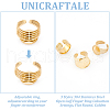 Unicraftale 3Pcs 3 Styles 304 Stainless Steel Open Cuff Finger Ring Cabochon Settings STAS-UN0059-66G-5