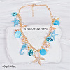 Alloy & Plastic Pearl & Natural Shell Pendant Necklaces FS-WG21E05-02-2