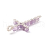 Natural Amethyst Faceted Round Beads Pendants PALLOY-TA00002-02-4
