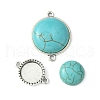 DIY Synthetic Turquoise Oval/Half Round Tibetan Style Alloy Connector Charms Making Kit DIY-FS0006-14-2