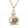 Alloy Cage Pendant Necklaces MF5762-3-1