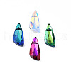Pointed Back Glass Rhinestone Pendants EGLA-N006-034-4