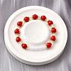 ABS Imitation Pearl Round Beads Stretch Bracelets for Women BJEW-D317-10A-G-1