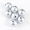 Matte Style Spray Painted Acrylic Beads X-ACRP-S669-6mm-01-1