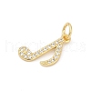 Brass Pave Cubic Zirconia Pendants KK-U062-29G-3