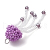 Glass Seed Beaded Jellyfish Pendants PALLOY-MZ00660-03-4