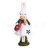 Resin Standing Rabbit Statue Bunny Sculpture Tabletop Rabbit Figurine for Lawn Garden Table Home Decoration ( White ) JX082A-1