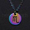 Rainbow Color Stainless Steel Constellation Pendant Necklace for Women ZODI-PW0001-039H-1