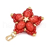 Handmade Glass Seed Beaded & Synthetic Dyed Imperial Jasper Beads Pendants PALLOY-MZ00751-05-3