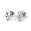 304 Stainless Steel Tiny Hollow Out Clown Face Stud Earrings for Women STAS-A065-03P-1