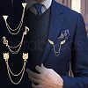 Fingerinspire 4Pcs 4 Style Safaty Chain Hanging Sweater Brooch Pin JEWB-FG0001-03-3