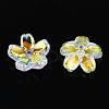 Transparent Electroplate Glass Bead Caps EGLA-N015-01B-4