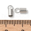 Rhodium Plated 925 Sterling Silver Cord Ends STER-P055-01D-P-3