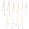 HOBBIESAY 10Pcs 5 Styles Brass Chain Tassel Big Pendants KK-HY0003-69-1