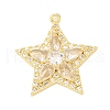 Brass Micro Pave Cubic Zirconia Charms KK-P228-44G-1