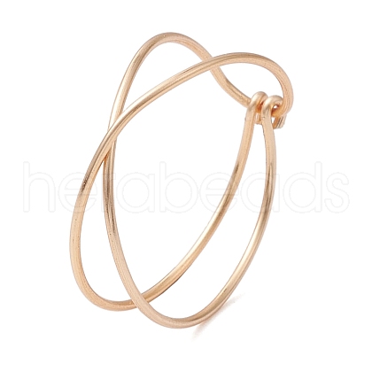 Copper Wire Wrapped Criss Cross Finger Rings RJEW-JR00737-S-1