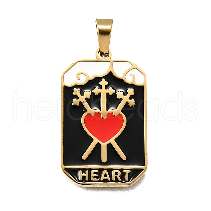 Tarot 304 Stainless Steel Enamel Pendants STAS-M119-09R-G-1