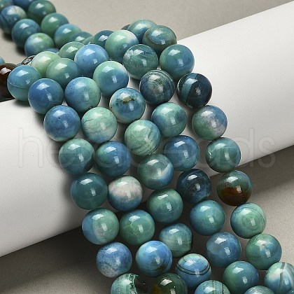Dyed Natural Fire Crackle Agate Beads Strands G-G203-09A-10mm-1
