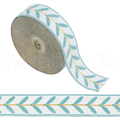 Olycraft 12M Polyester Jacquard Leaf Ribbon OCOR-OC0001-46A-1