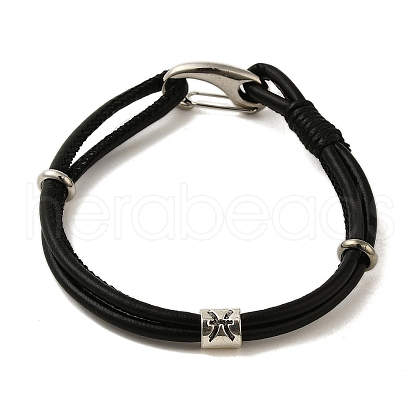 PU Leather Round Cord Multi-strand Bracelets SJEW-K002-07F-1