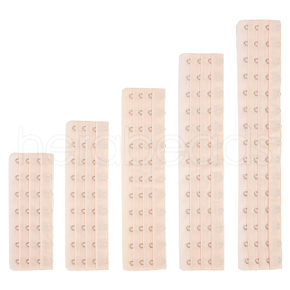 BENECREAT 8Pcs 5 Styles Polyester Women's 3 Rows x 7/9/11/13/15 Hooks Longline Corset Bra Extender FIND-BC0004-21B-1