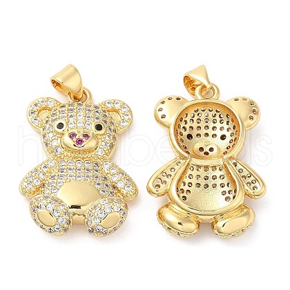Brass Micro Pave Cubic Zirconia Pendants KK-M249-26G-1