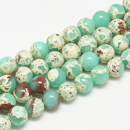 Synthetic Imperial Jasper Beads Strands G-S300-41C-8mm-1
