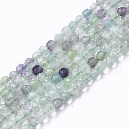 Natural Fluorite Beads Strands G-R465-04-1