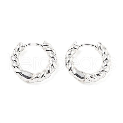 Brass Twisted Rope Hinged Hoop Earrings for Women EJEW-P196-25S-1