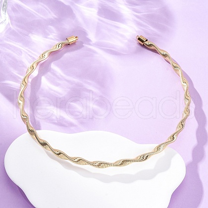 6.5mm Twist Iron Chain Necklaces NJEW-G163-01KCG-1