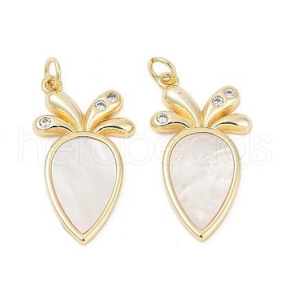 Brass Micro Pave Cubic Zirconia Pendants KK-U058-32G-1