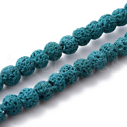 Natural Lava Rock Round Bead Strands G-I124-8mm-09-1