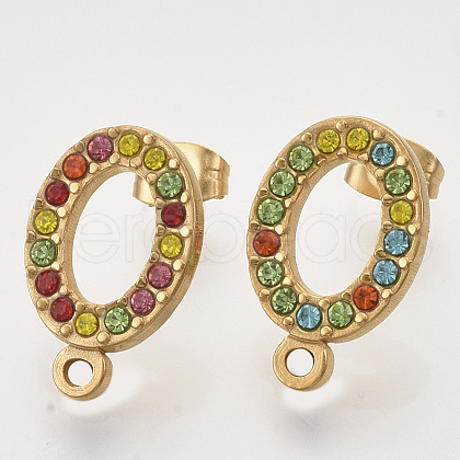 304 Stainless Steel Stud Earring Findings STAS-T052-03G-13-1