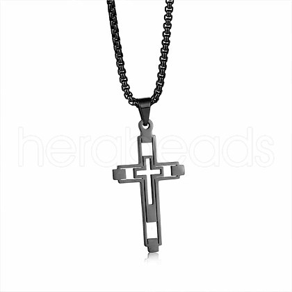 Stainless Steel Box Chain Necklaces EZ4828-3-1