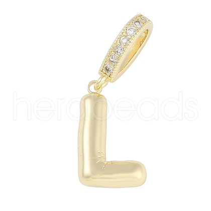Brass Micro Pave Clear Cubic Zirconia Pendants KK-M289-01L-G-1