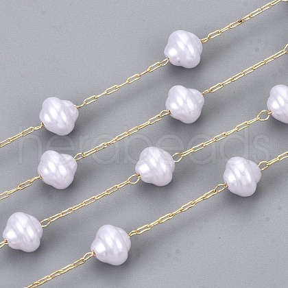 Handmade ABS Plastic Imitation Pearl Beads Chains CHC-T012-26LG-1