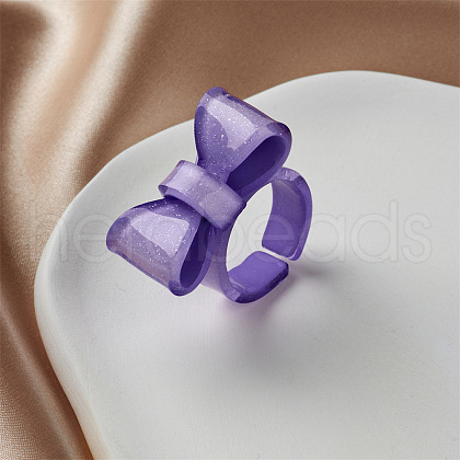 Bowknot Resin Cuff Rings for Women FS-WG62775-08-1