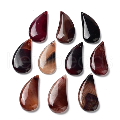 Dyed & Heated Natural Agate Pendants G-G065-03H-1
